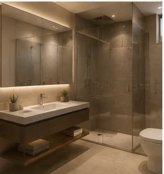 Baño con ducha de vidrio